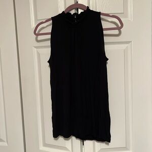 Ann Taylor High Neck Blouse with Key Hole Button Back